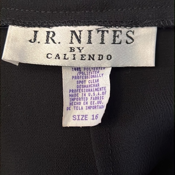 J R Nites by Caliendo Elegant Black Women's Pants with Rhinestone Detail Size 16 - Picture 6 of 6